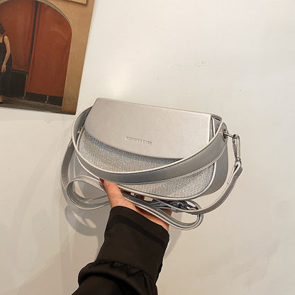 Fashion Solid Color Shoulder Saddle Bag