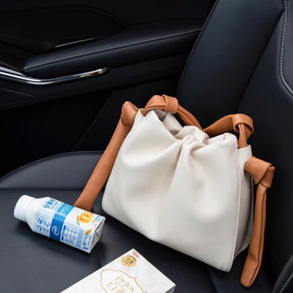 Women Fashion Pleated Color Contrast Cloud Handbag