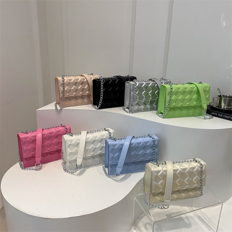 Sac à bandoulière carré simple de couleur unie 