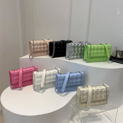 Sac à bandoulière carré simple de couleur unie 