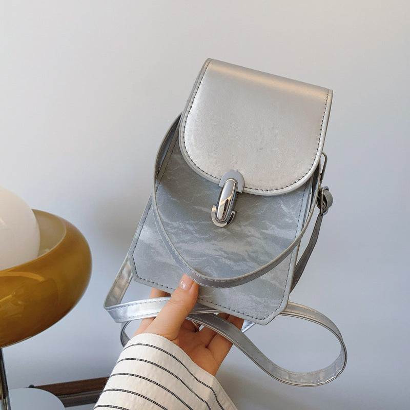 Women Fashion Casual Solid Color Mobile Phone Crossbody Bag