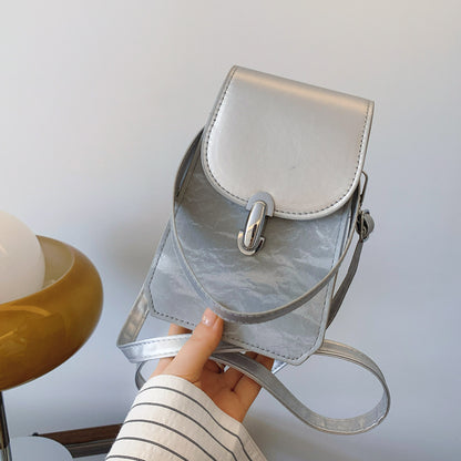 Women Fashion Casual Solid Color Mobile Phone Crossbody Bag