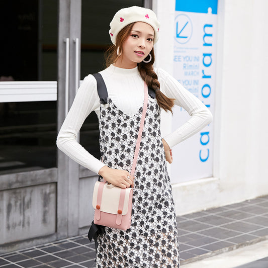 Women Fashion Contrasting Color Waterproof Design Backpack