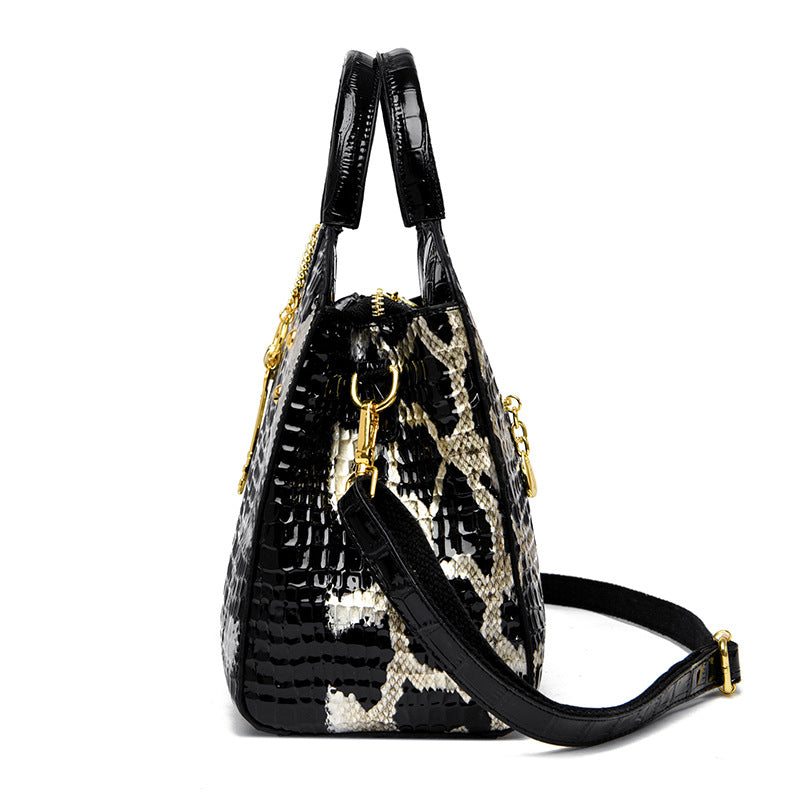 Women Fashion Casual Serpentine Printed Handbag