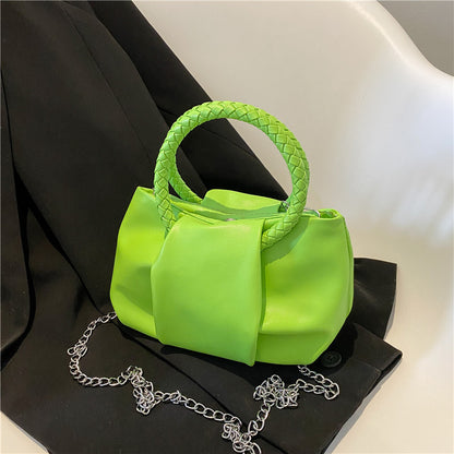 Design Bag Women'S Spring Solid Color Portable Pleated Popular Mini Bag