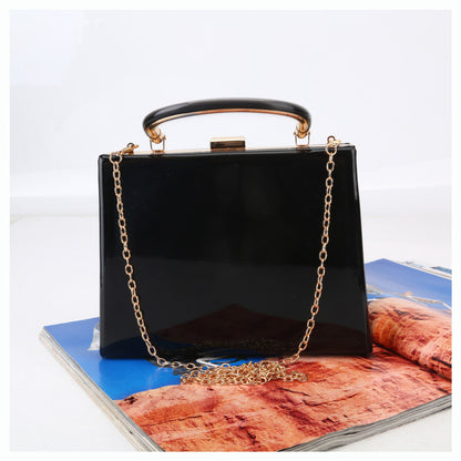 Women Chic Solid Color Crossbody Handle Square Bag