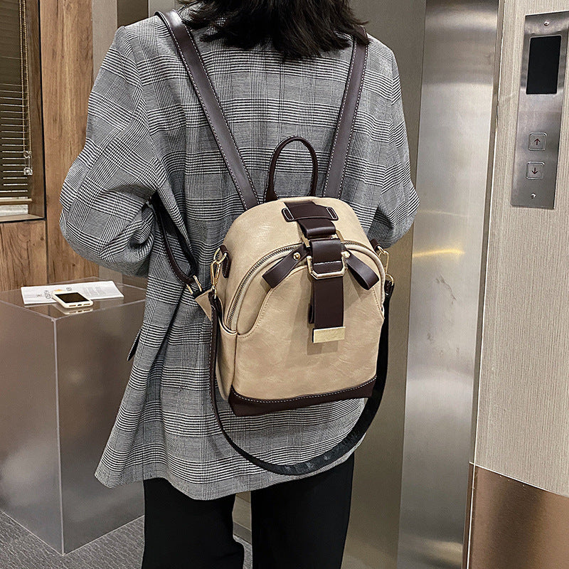 Women'S Retro PU Handheld One Shoulder Messenger Backpack