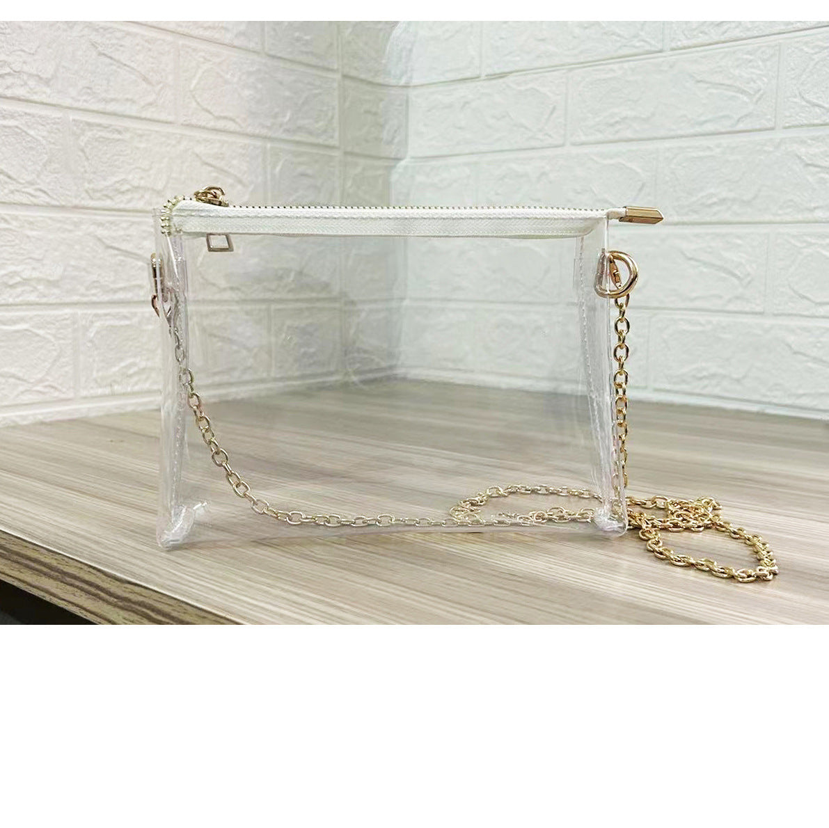 Sac à bandoulière carré transparent à chaîne pour femme, mode été 