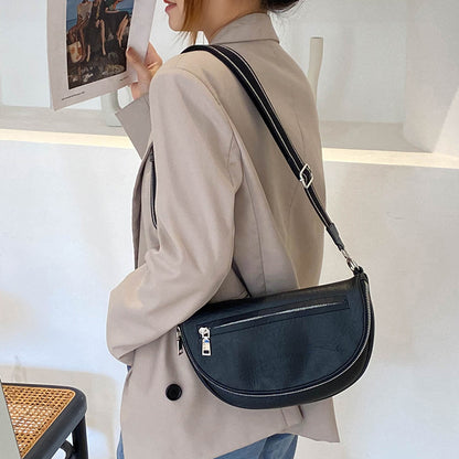 Women Fashion Casual Solid Color Multifunctional Zipper Crossbody Bag