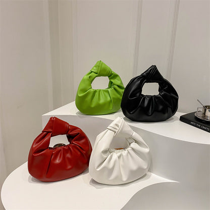 Sac à main plissé simple et tendance pour femme, couleur unie 