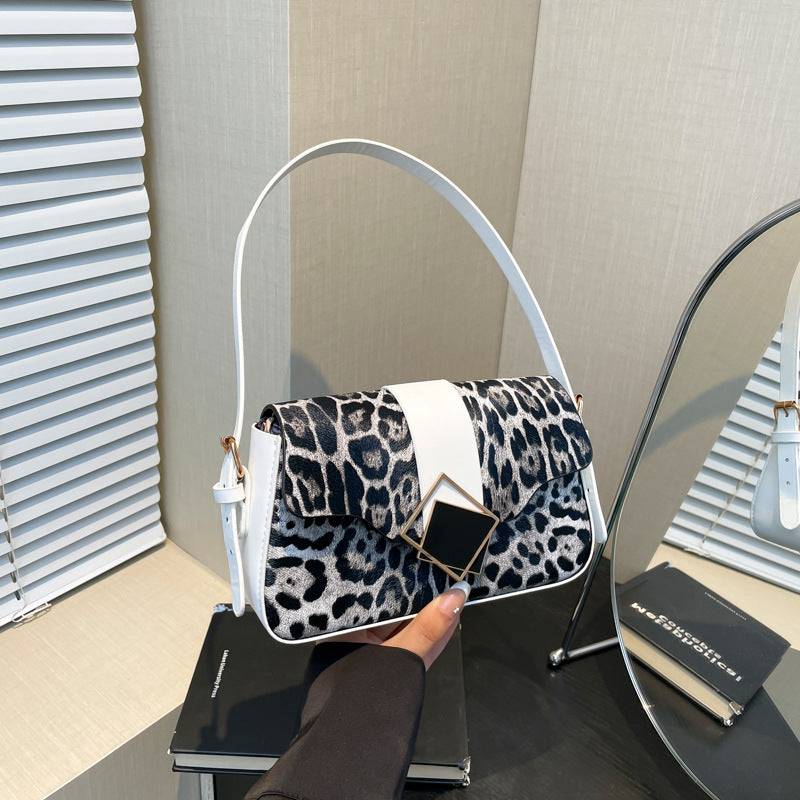 Sac à bandoulière décontracté à imprimé léopard pour femme 