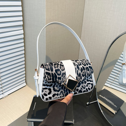 Sac à bandoulière décontracté à imprimé léopard pour femme 