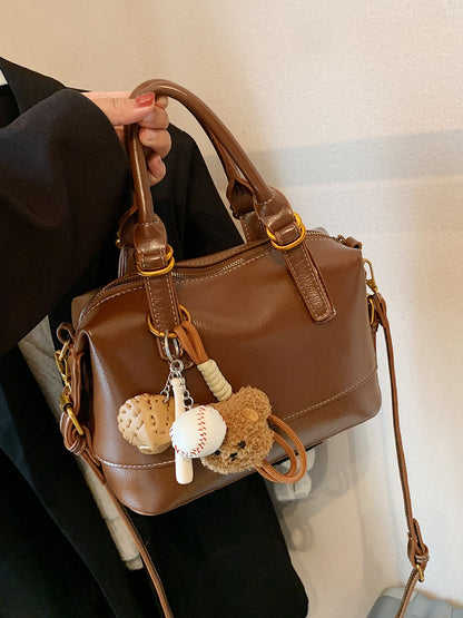Women Fashion Casual Solid Color Large Capacity Zipper Handbag
