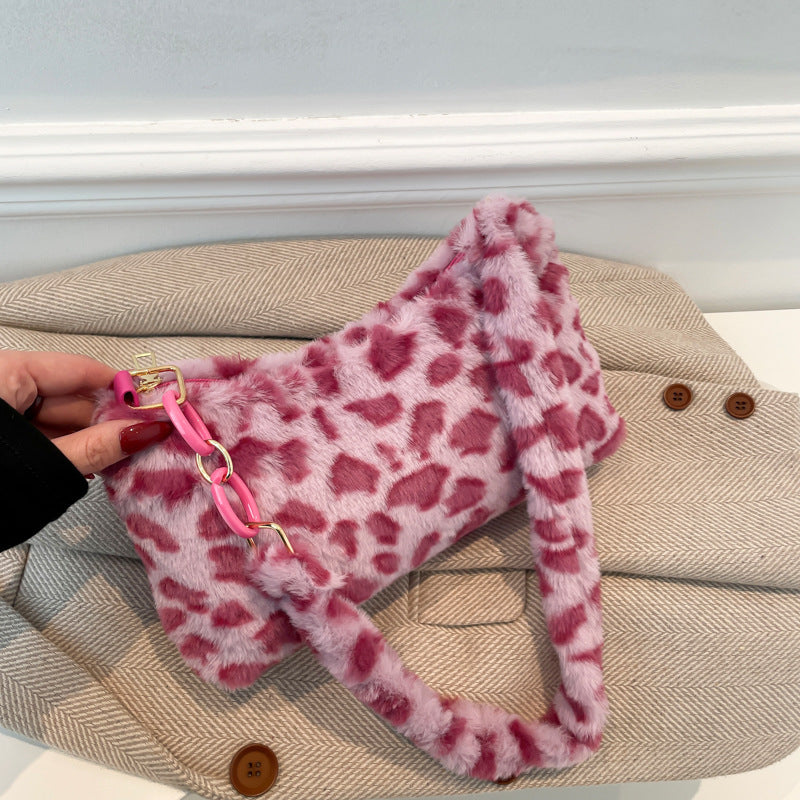 Autumn And Winter Women Fashion Casual Plush Shoulder Bag