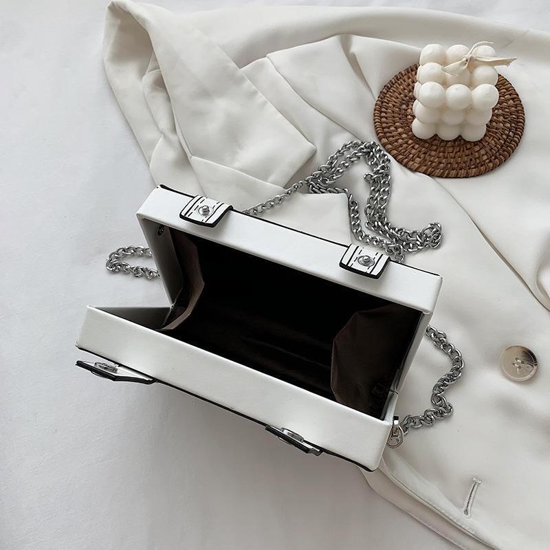 Sac à bandoulière carré avec chaîne et motif dessin animé pour femme 