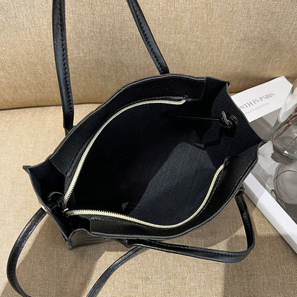 Fashion Solid Color Embossed Square HandBags Tote Bag