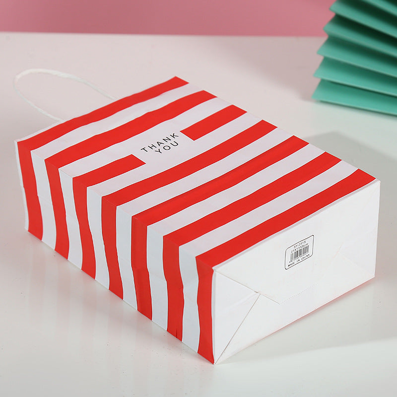 Sac fourre-tout kraft à rayures 