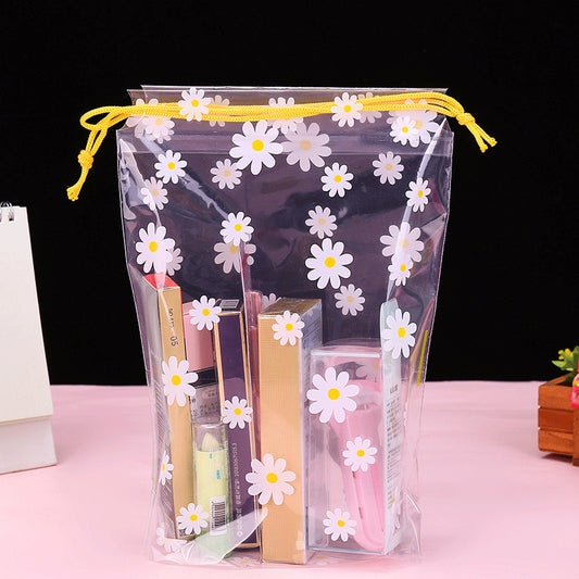 Little Daisy Transparent Drawstring Frosted Plastic Packaging Bag