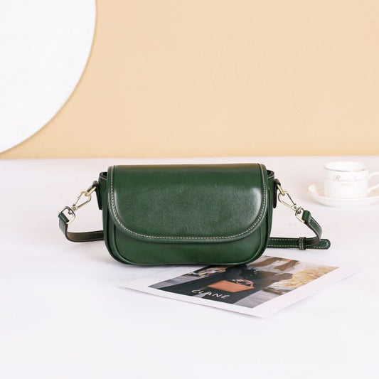 Sac messager rétro simple en cuir pour femme 