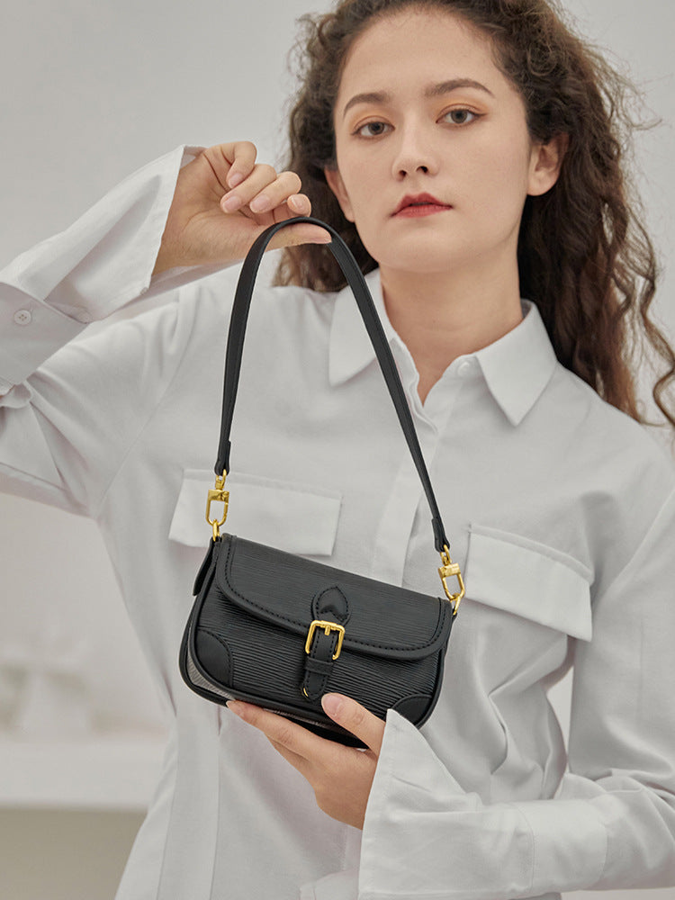 Women Fashion Simple Solid Color Shoulder Mini Square Underarm Bag