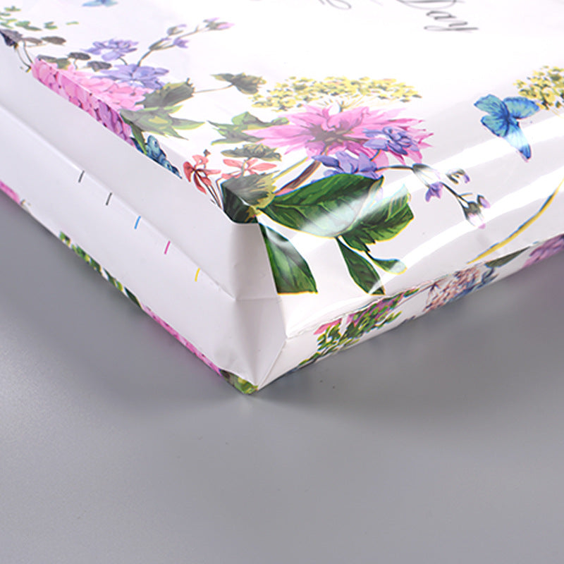 Sac fourre-tout en plastique à imprimé floral et papillon simple 