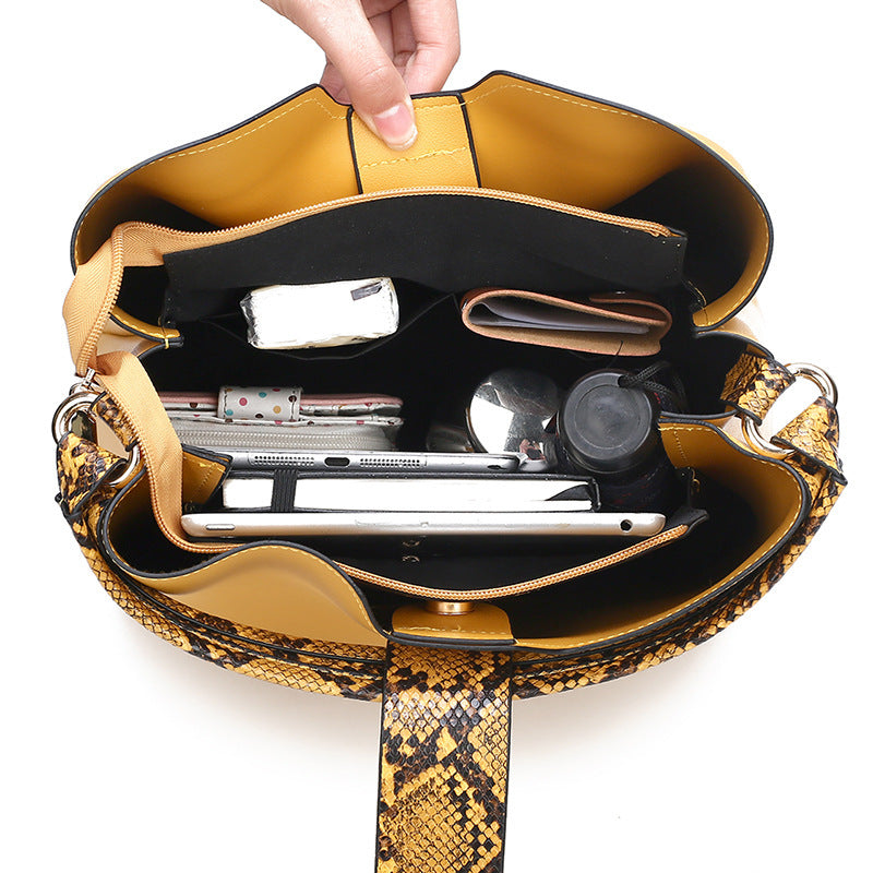 Women Fashion Casual Solid Color 2-Piece Set Handbag