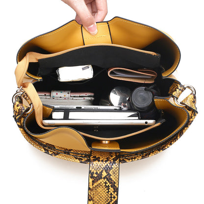 Women Fashion Casual Solid Color 2-Piece Set Handbag