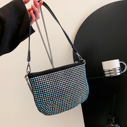 Women Simple Fashionable Diamond Square Chain Crossbody Bag