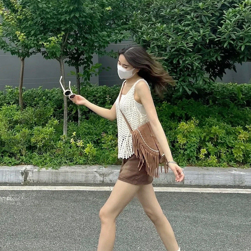 Sac à bandoulière à franges vintage 