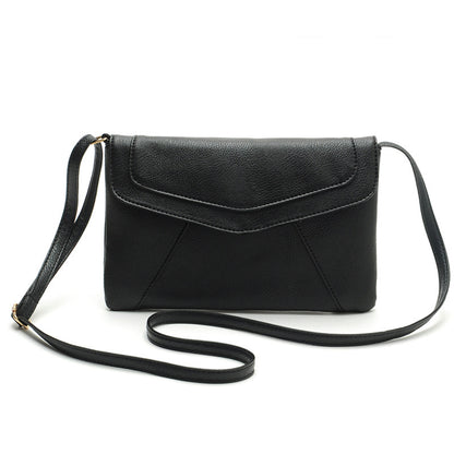 Women Fashion Basic Casual Solid Color PU Shoulder Crossbody Bag