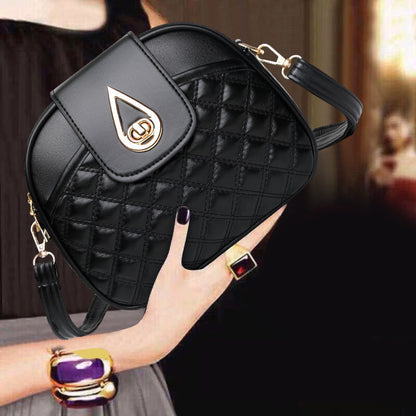 Sac bandoulière semi-rond en PU pour femme avec fermoir diamant 