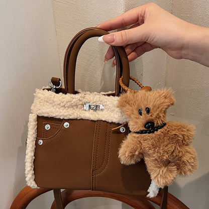 Women Fashion Casual Large Capacity Plush Handbag