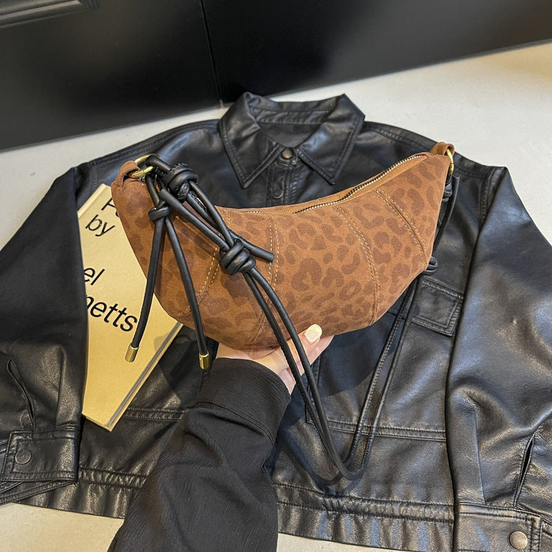 Sac à bandoulière rétro givré en forme de boulette pour femme, automne et hiver 