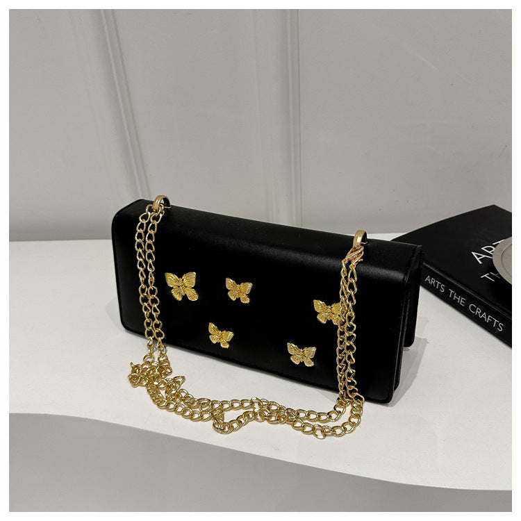 Sac à bandoulière carré à chaîne papillon tendance 