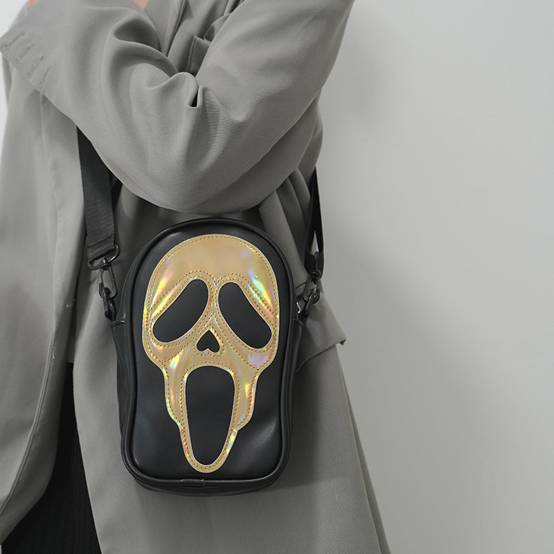 Sac à bandoulière créatif gothique Halloween avec tête de mort 