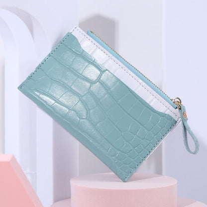Women Fashion Crocodile Pattern Multi-Card Coin Purse