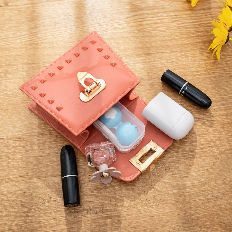 Women Fashion Rivet Chain Messenger Mini Bag