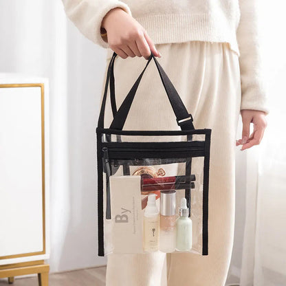 Women Fashion Simple Clear Transparent PVC Adjustable Shoulder Strap Crossbody Bag