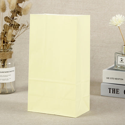 Sac en papier pour emballage cadeau de bonbons, couleur unie, simple et tendance 