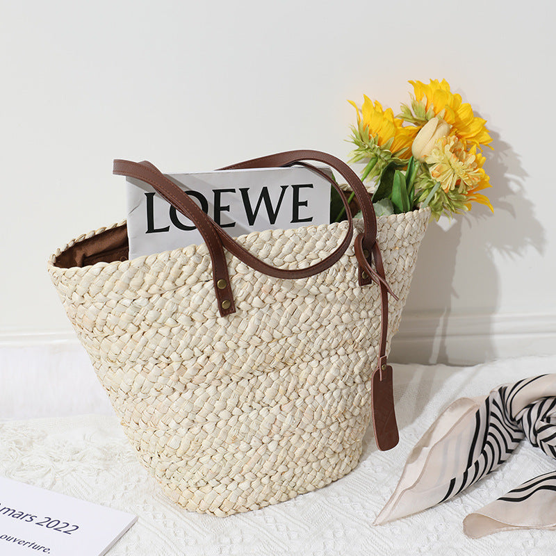 Women'S Fashion Vacation Straw Woven Tote Handbag