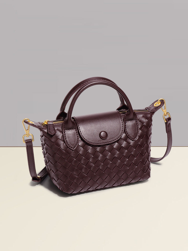 Fashion Solid Color Zipper Shoulder Bag