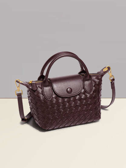 Fashion Solid Color Zipper Shoulder Bag