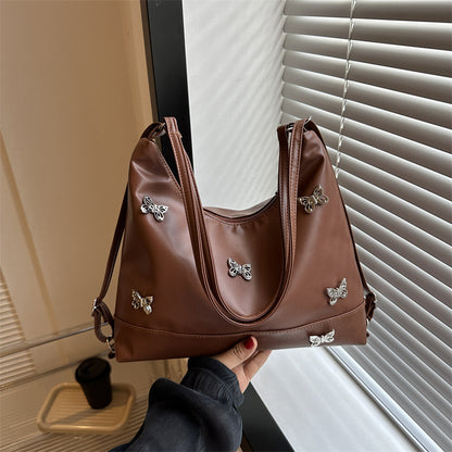 Women Fashionable Large-Appearance Butterfly PU Tote Bag