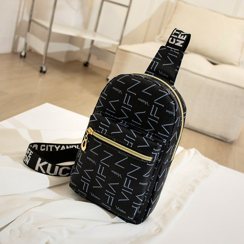 Sac à bandoulière en PU avec fermeture éclair et motif lettre tendance pour femme