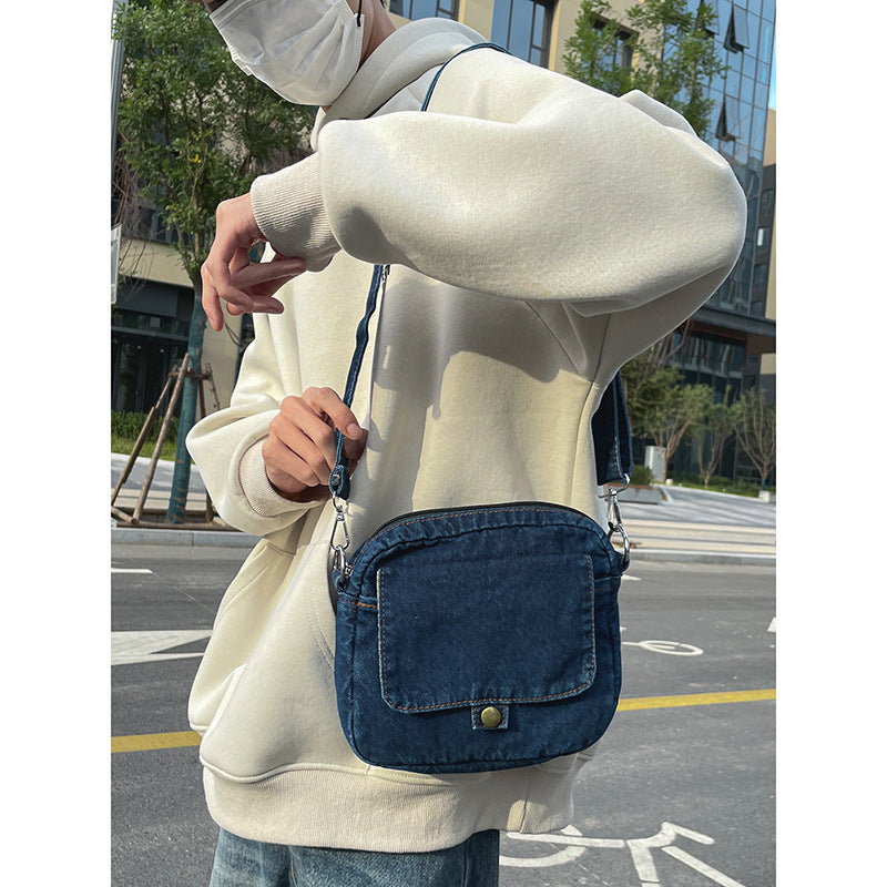 Simple Casual Flip Denim Shoulder Bag