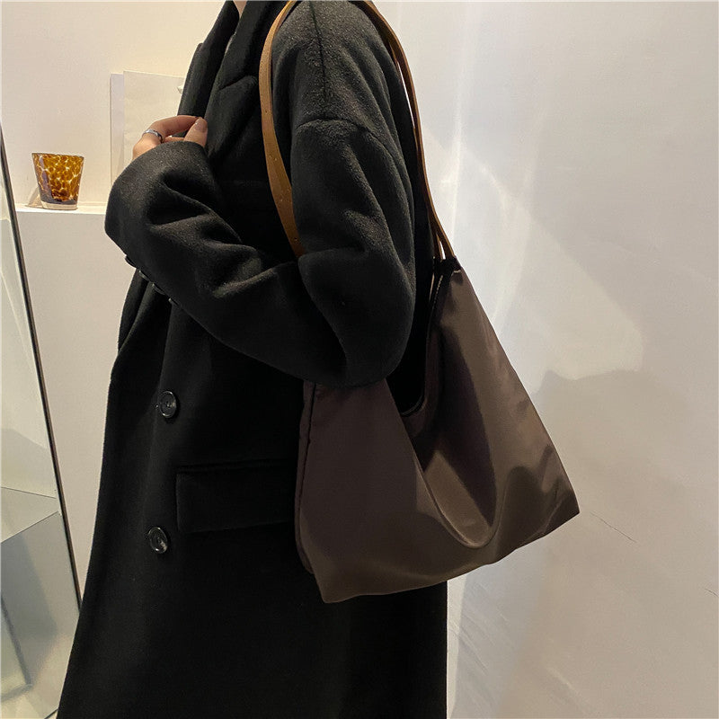 Women'S Fashion Solid Color Underarm Bag Oxford Cloth Soft Casual Shoulder Bag