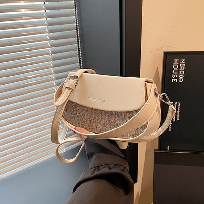 Fashion Solid Color Shoulder Saddle Bag