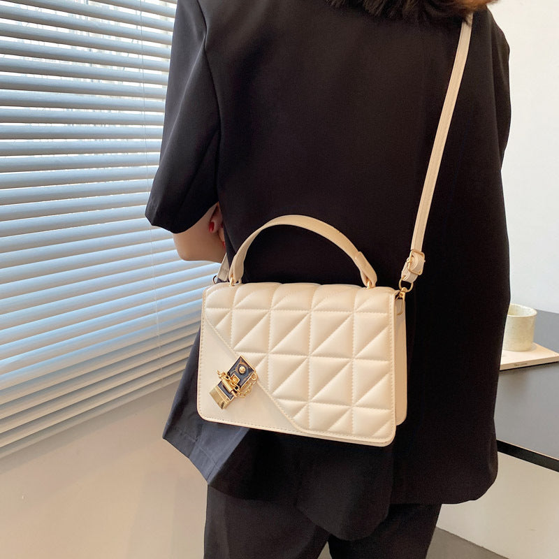 Sac à bandoulière simple à carreaux de couleur unie rétro 