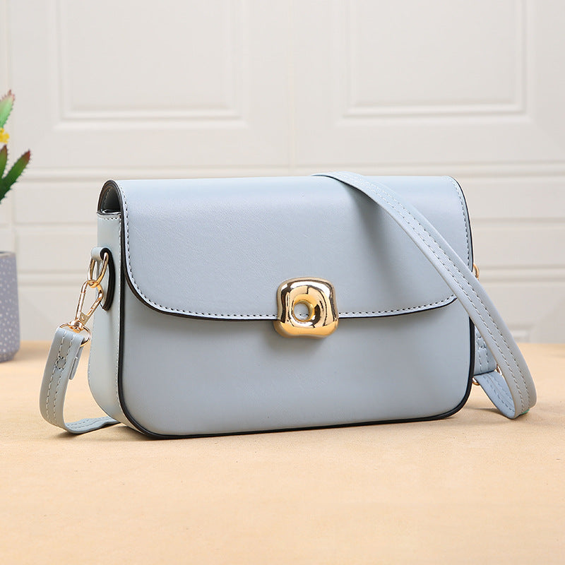 Women Fashionable Simple Square Flap PU Crossbody Bag