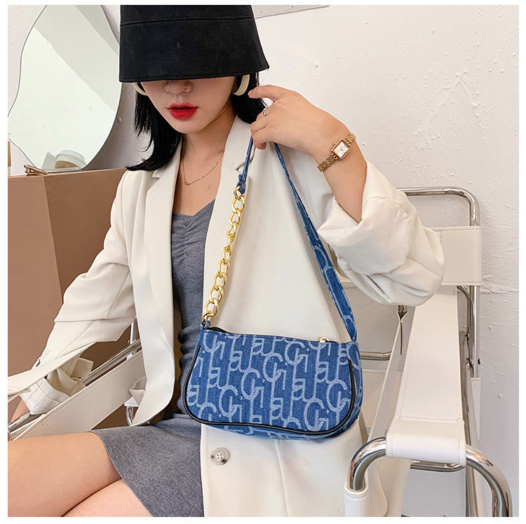 Women Summer Fashion Letter Print Square Shoulder Bag